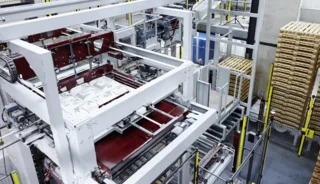 Palletizing machines for bags