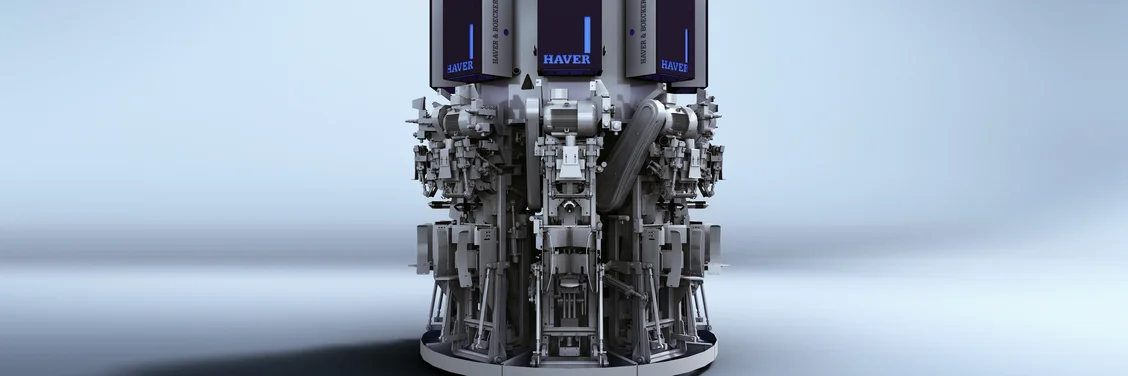 HAVER & BOECKER ROTO-PACKER RVT rotary packing machine with up to 16 filling spouts for cement, building materials and chemical products.